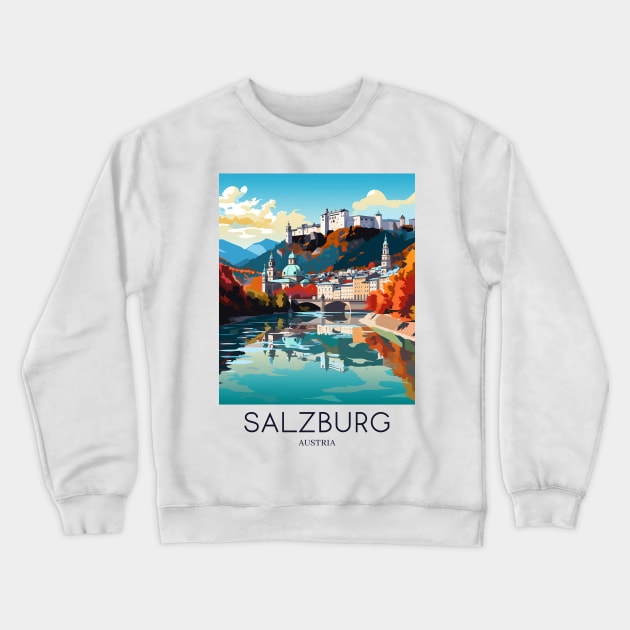 A Pop Art Travel Print of Salzburg - Austria Crewneck Sweatshirt by Studio Red Koala